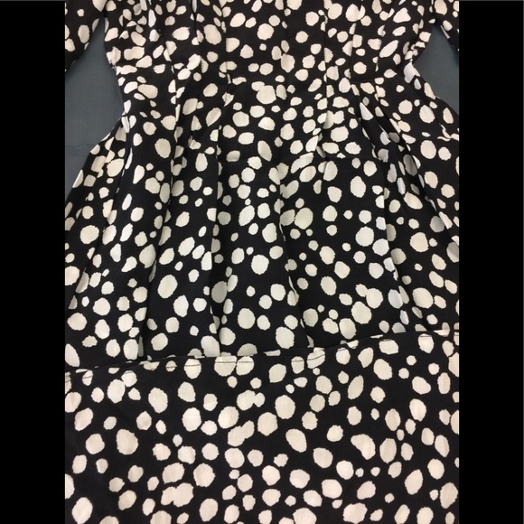 ZARA BLACK & WHITE POLKADOT SPOTTED PRINTED ELASTIC WAIST MIDI DRESS $69.90 - Picture 10 of 13